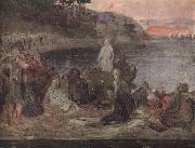 Gustaf Cederstrom kristus predikar for fiskarena oil painting on canvas